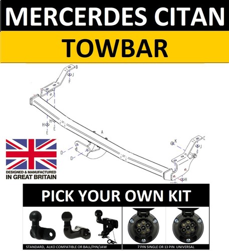 Towbar for mercedes citan - mercedes,